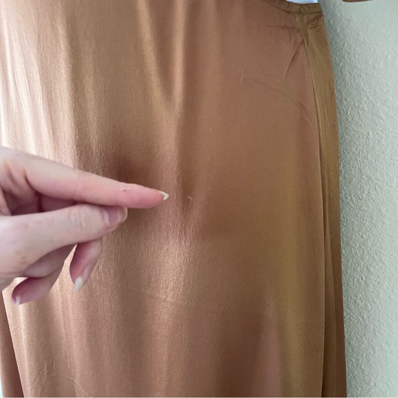 Reformation Noemi Cutout Silk Midi Dress Sz 0 Butterscotch Cocktail Wedding - Picture 15 of 16